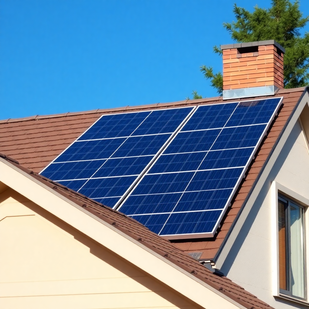 Solar panels on roof